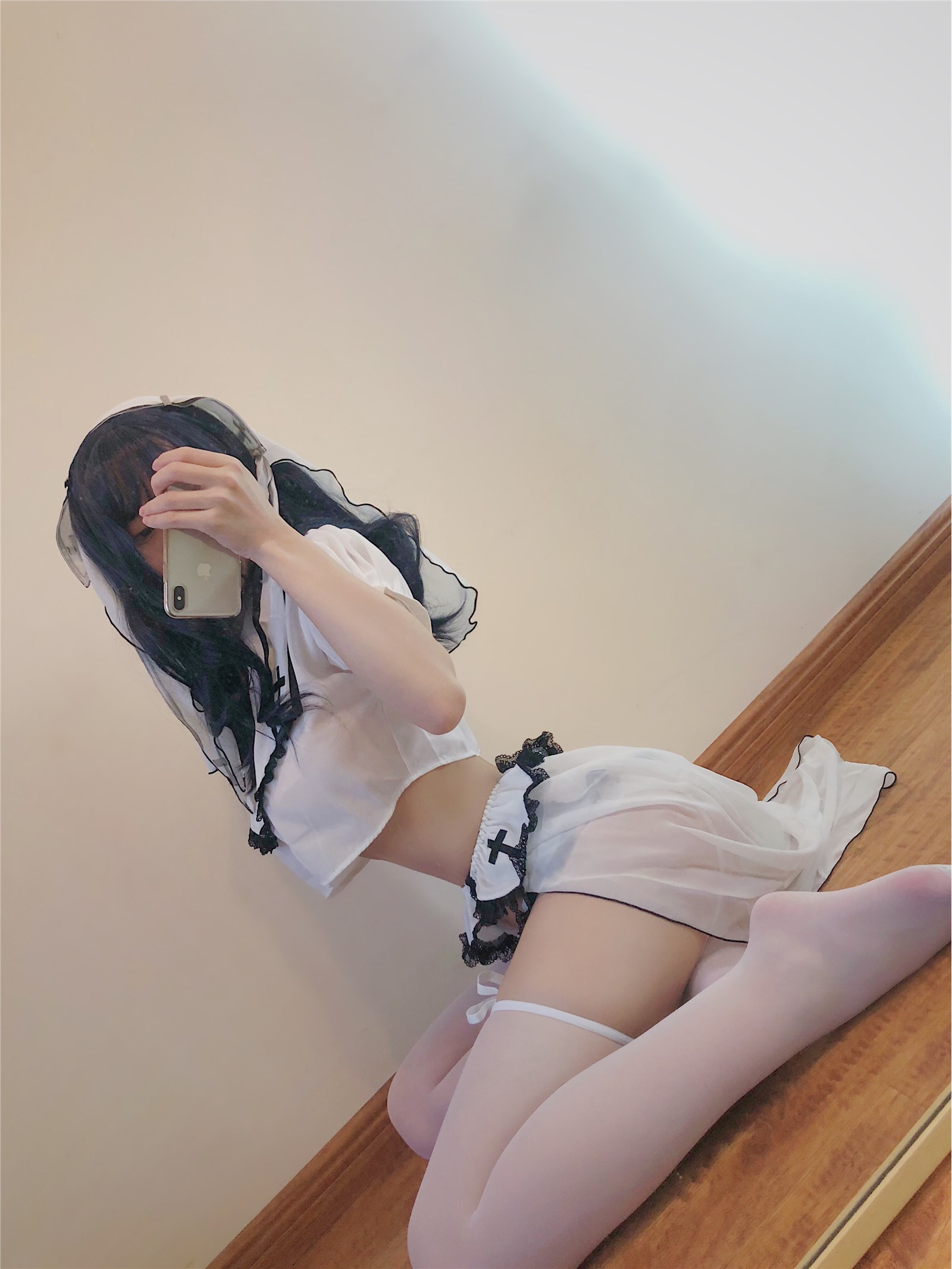 Kokura Chiyoshi W-NO.091 White Nun Dress Selfie(51)